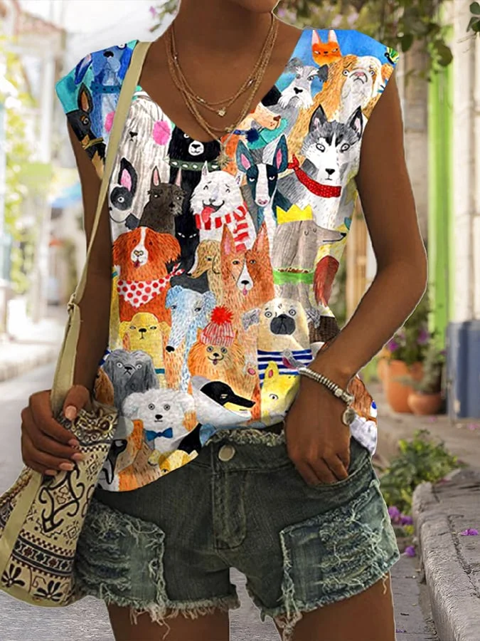 Women's Animal Print Casual Tank Top