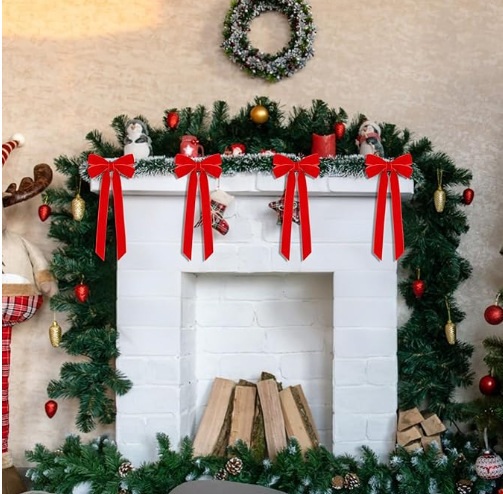 Tegooe 10PCS Velvet Bow Decorative Ribbons - Holiday Wedding Decor