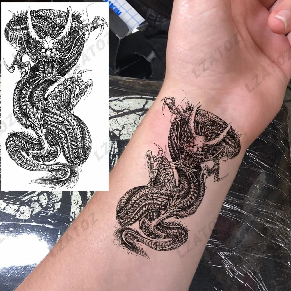 Sdrawing Rose Flower Temporary Tattoos For Woman Adults Realistic Compass Cross Fake Tatoos Sexy Waterproof Hand Tattoo Sticker