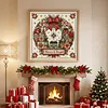 Christmas Patch Wreath Full 11CT 3 Strand Stamped Cross Stitch Kit 45x45cm tapestrymarket