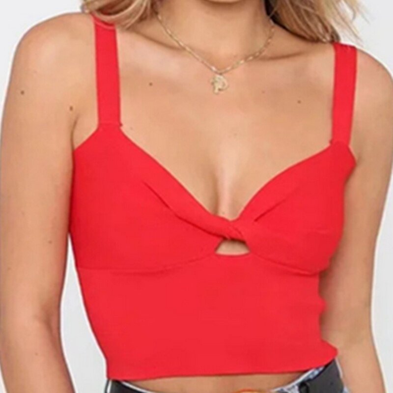 Women Lady Female Chest Bow Cross Vest Tops Sleeveless T-Shirt 2021 cropped Tank Tops Summer Beach Streetwear camisa feminina