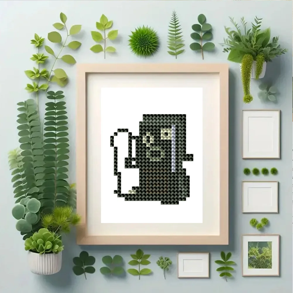 12pcs Clock DIY Mini Round Diamond Painting Set Desktop Decor No Frame12x8cm