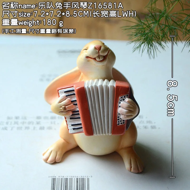 Creative Rabbit Ornaments Singing Music Animal Bunny Figurine Office Home Tabletop Decoration Gifts