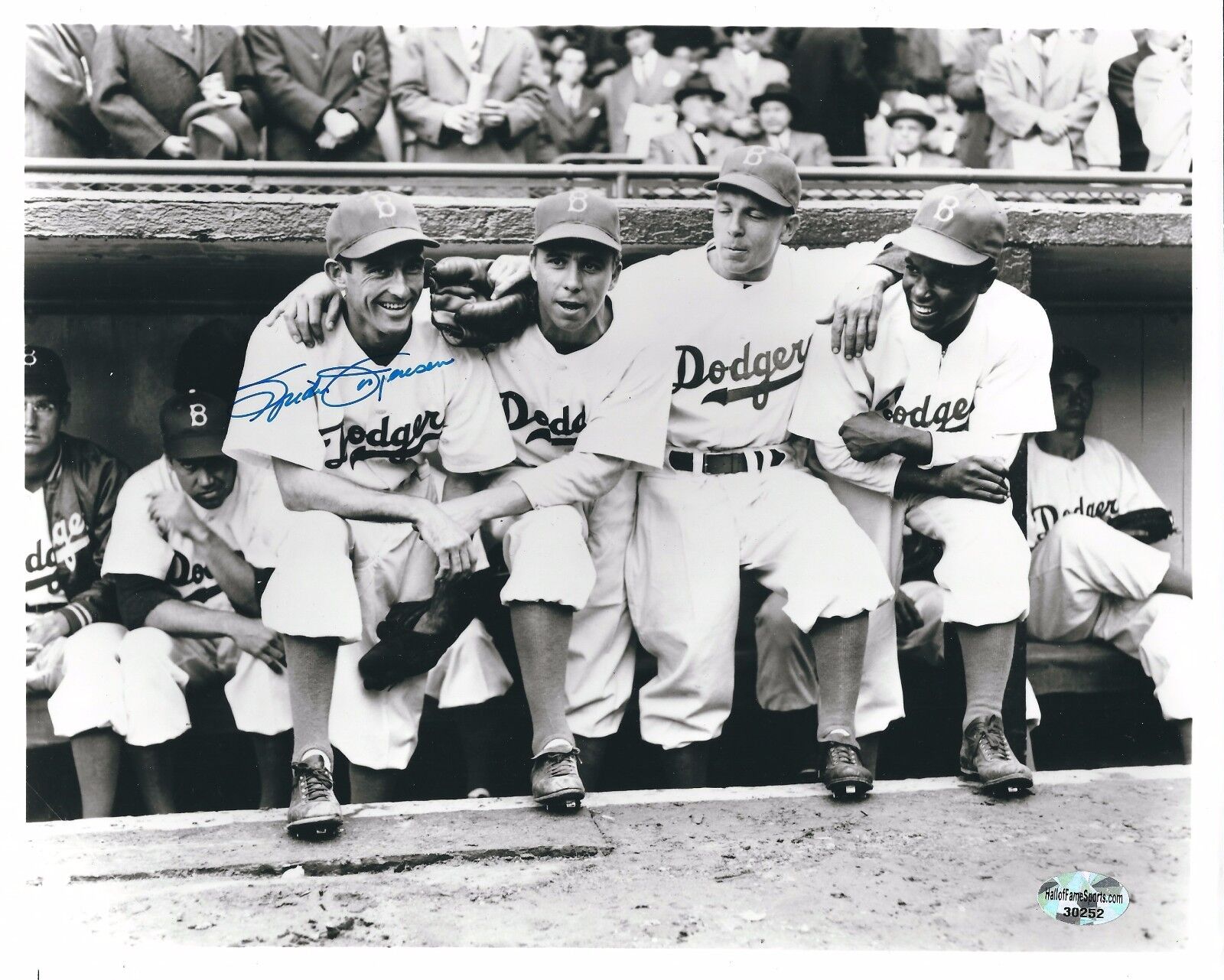 Signed 8x10 SPIDER JORGENSEN Brooklyn Dodgers Autographed Photo Poster painting - COA