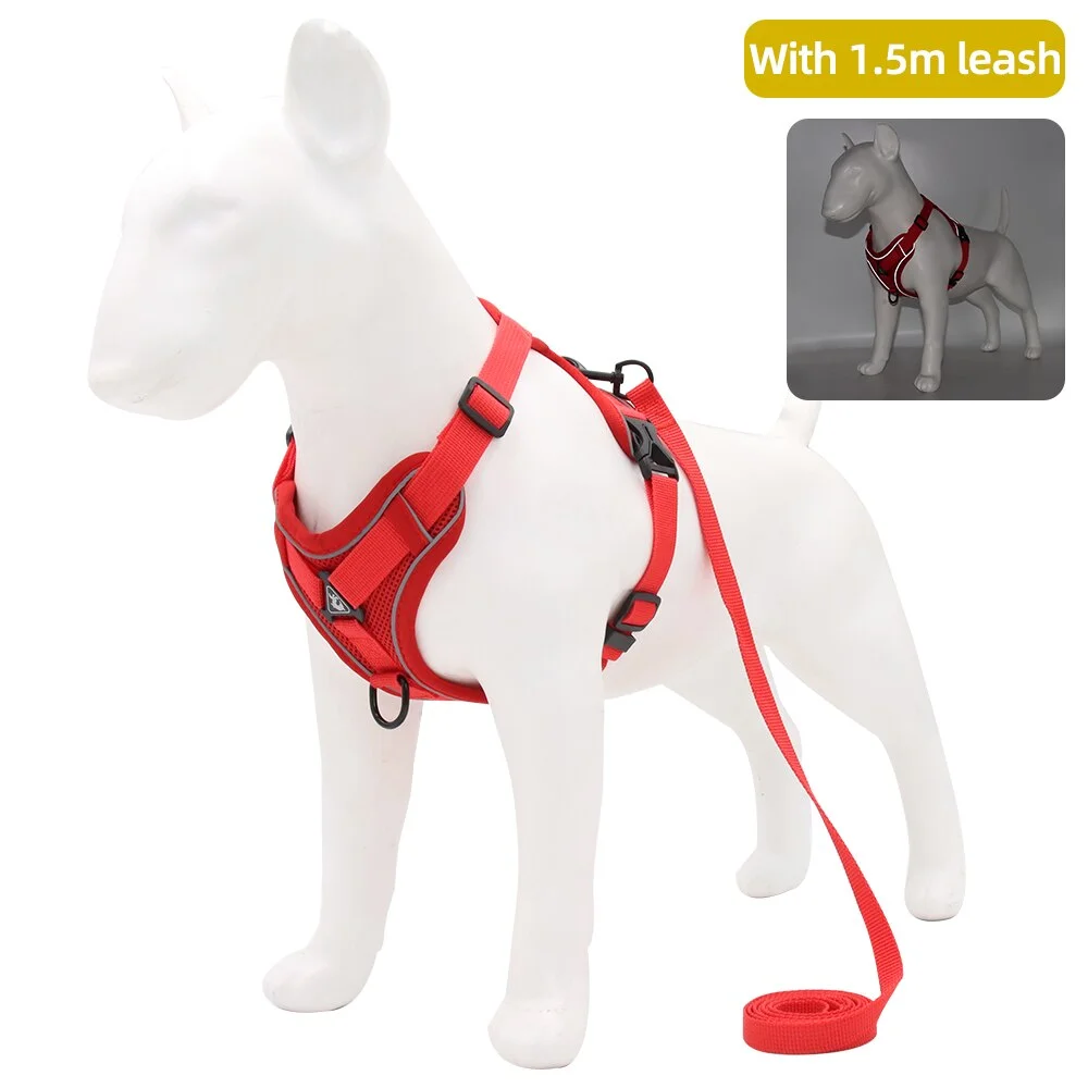 Dog&Cat Harnesses with Leash Set Vest Adjustable Reflective Breathable-VESSFUL