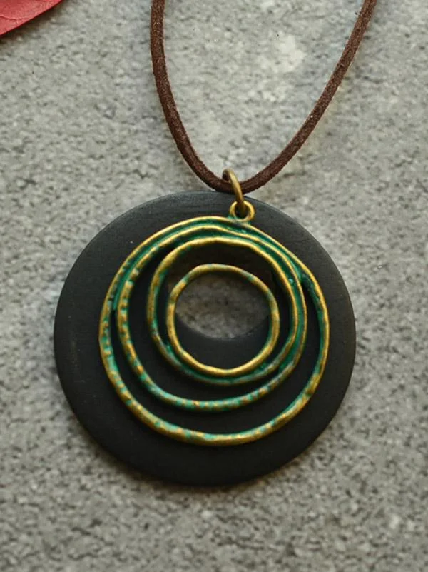 Vintage Screw Thread Ring Necklace