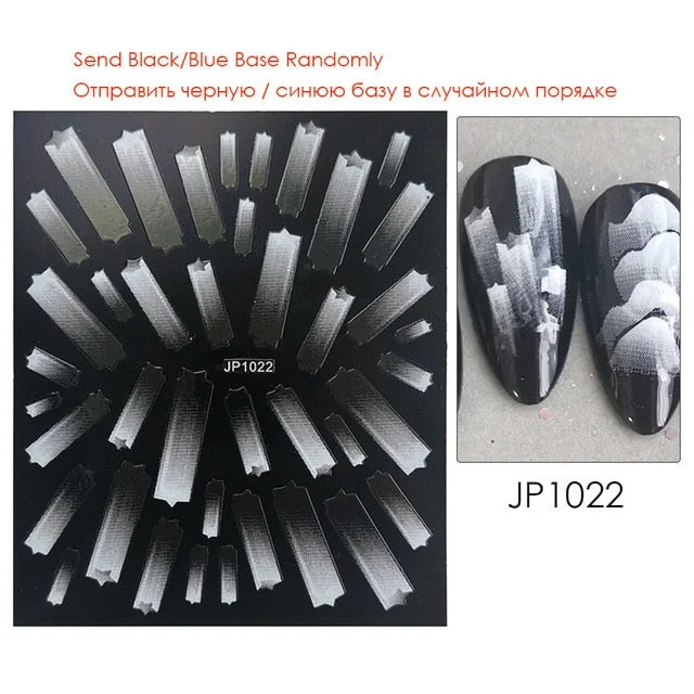 Nail Stickers Embossed 5D Gradually White Butterfly Moon Leaves Flower Designs Back Glue Nail Decals Tips For Beauty Salons-Nail Inspo