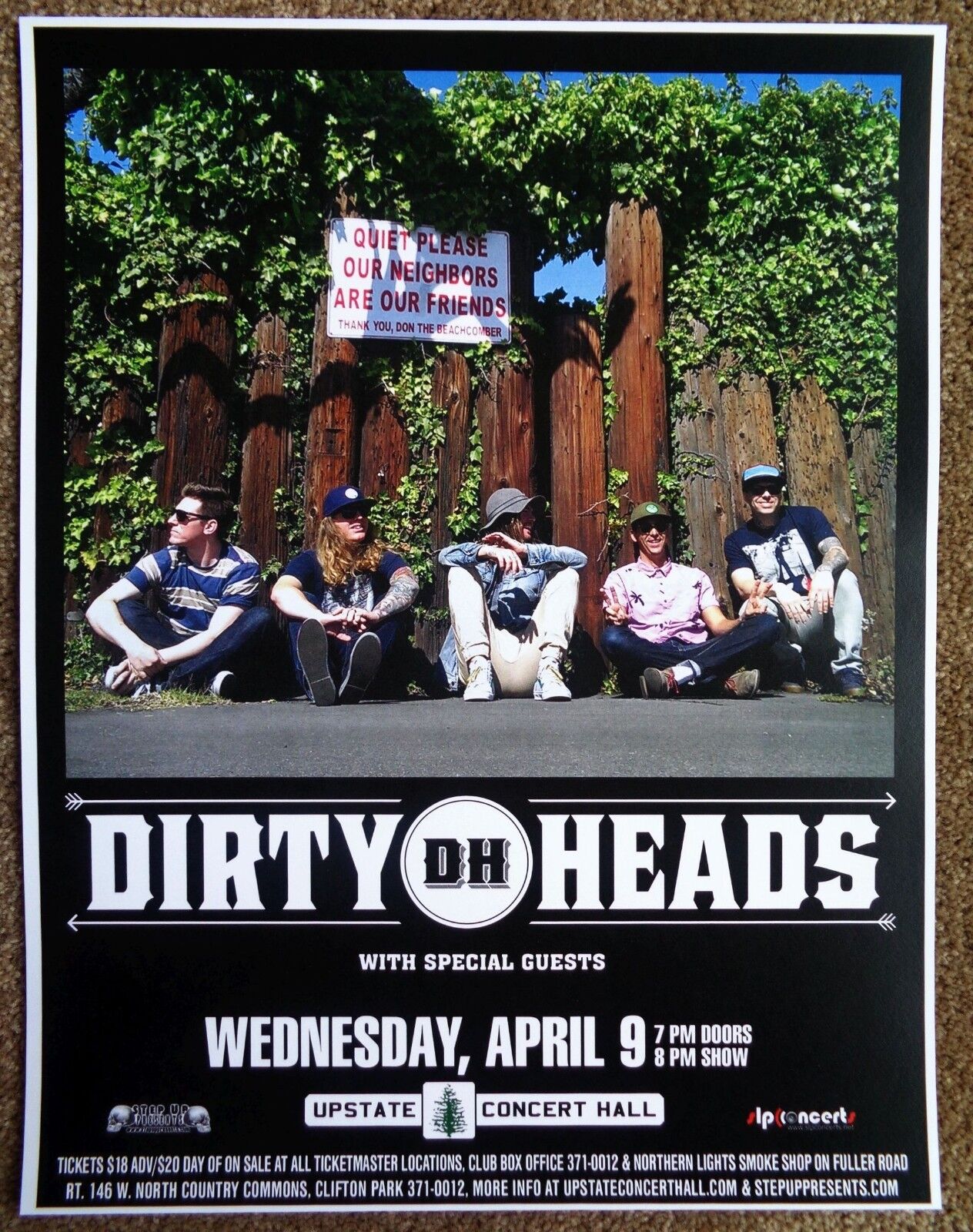 DIRTY HEADS 2014 Gig POSTER Concert Clifton Park New York