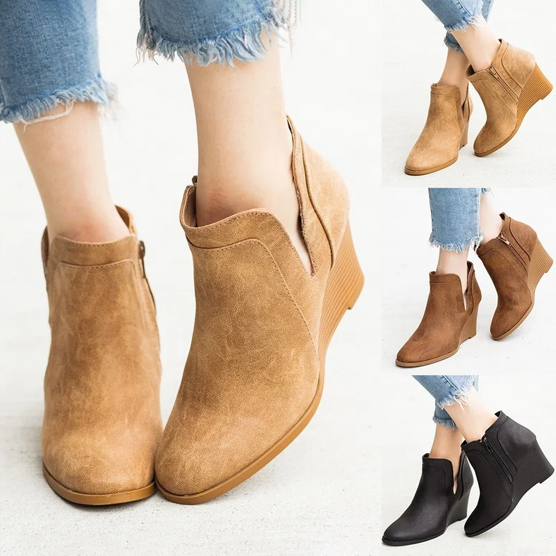 Women's ankle low heel ankle boots