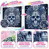Partial Drill 5D Diamond Painting Kit Skull Abstract 30x30cm(Blue Skull)