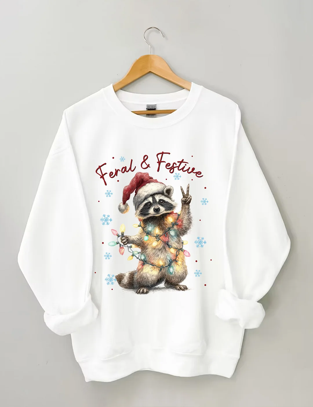 Feral And Festive Raccoon Sweatshirt
