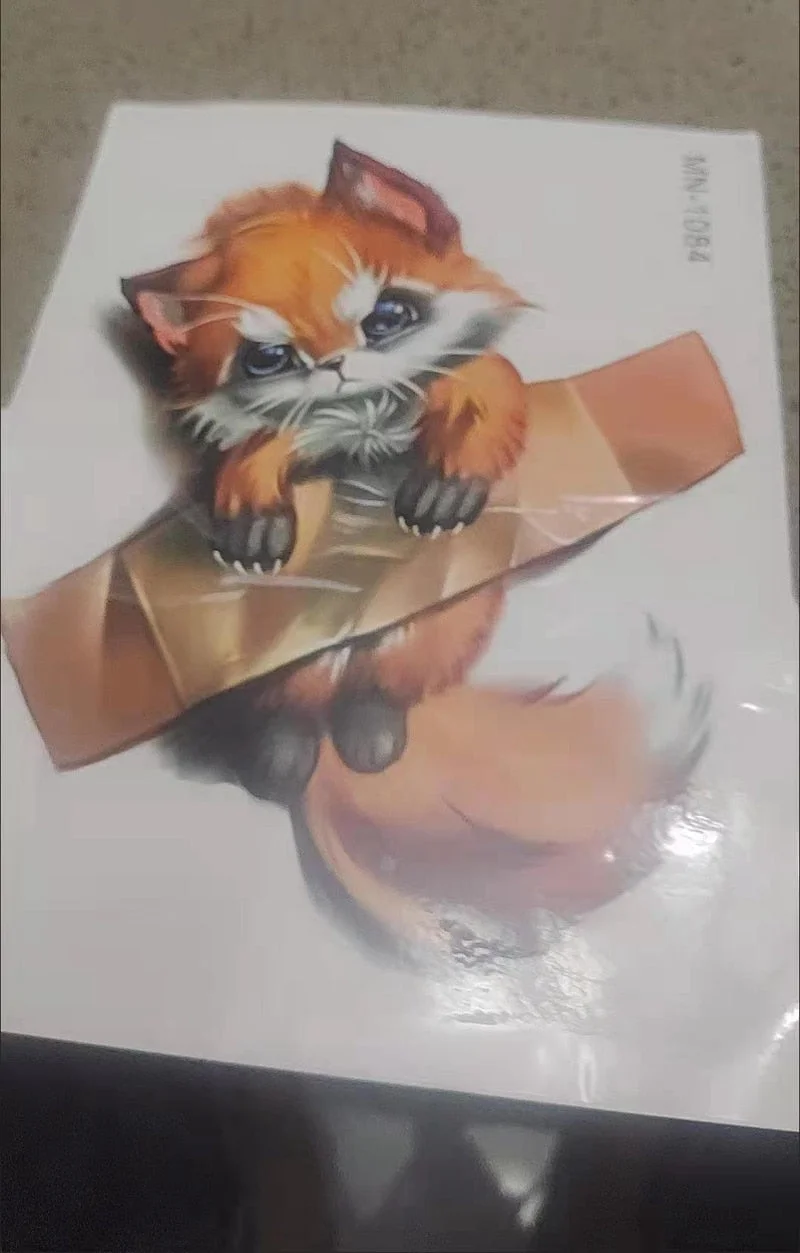 Cartoon Fox Waterproof Temporary Tattoo Stickers for Men Women Cute Pets Small Fresh Art Fake Tattoos Animal Childlike Tattoos
