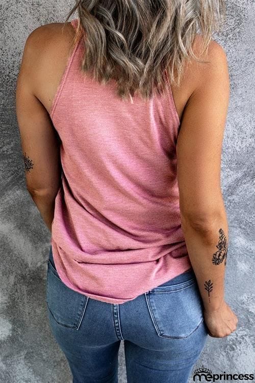 Solid Sleeveless T Shirt