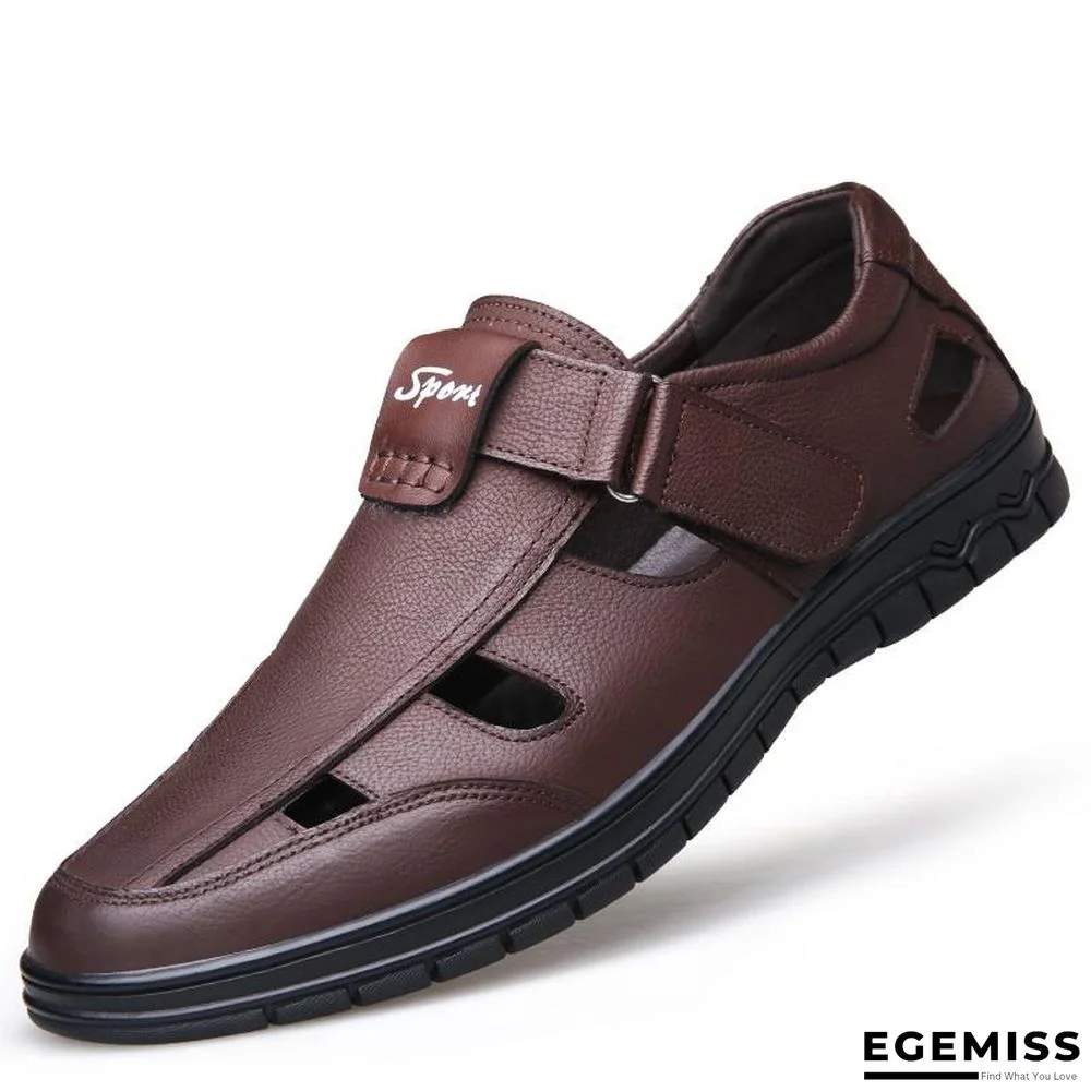 Men Fashion Genuine Leather Summer High Quality Brand Sandals Causal Shoes Outdoor Waterproof | EGEMISS