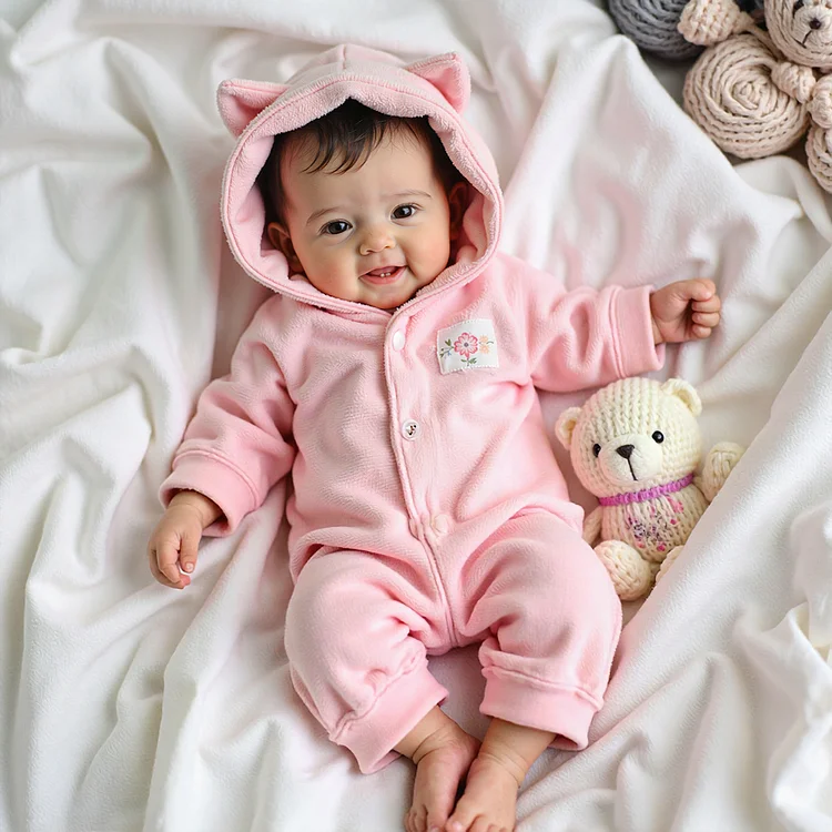 12" & 16" More Flexible Full Silicone Realistic Baby Girl, Soft Newborn Baby Doll Girl Grace with Brown Eyes and Brown Hair：Realistic Reborn Baby Dolls By Rsgdolls®