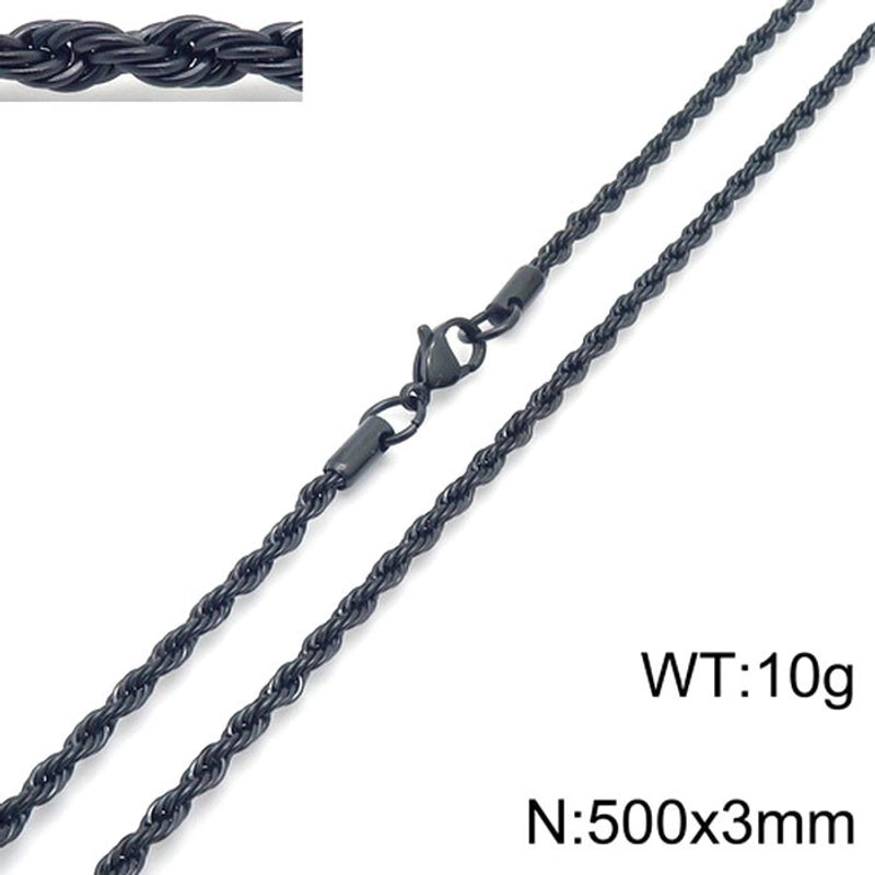 Hip-Hop Solid Color Titanium Steel Plating Men’s Necklace