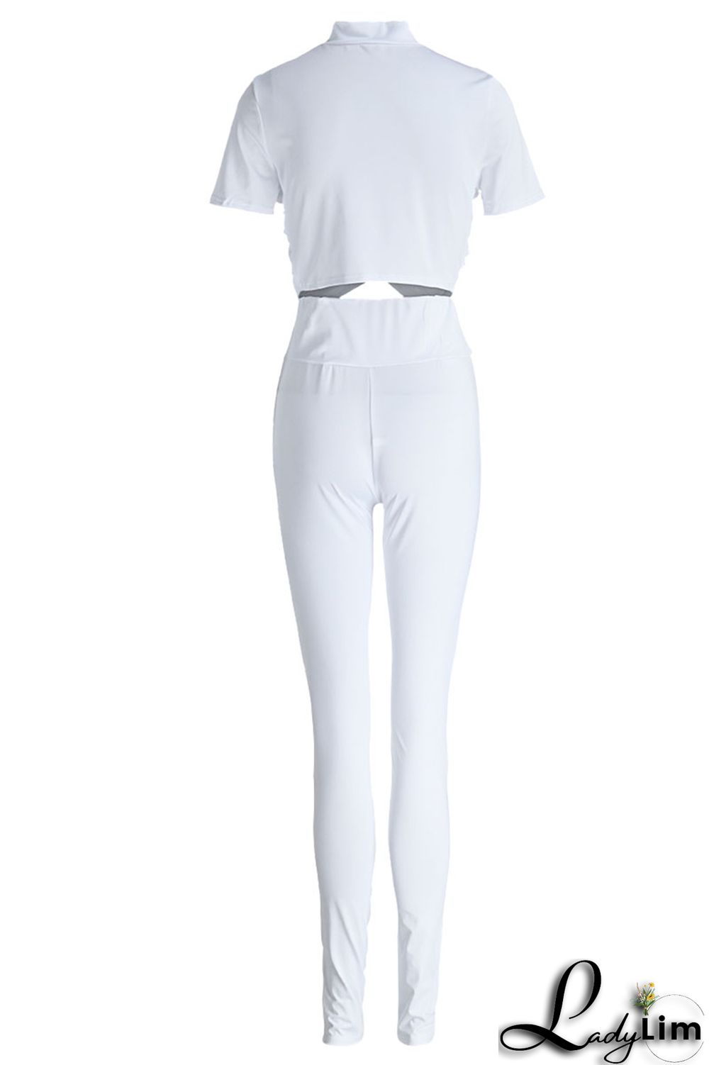 Green Sexy Solid Split Joint O Neck Short Sleeve Two Pieces