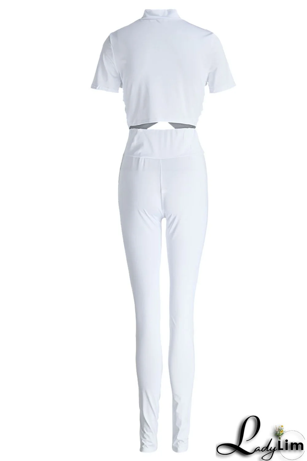 Green Sexy Solid Split Joint O Neck Short Sleeve Two Pieces