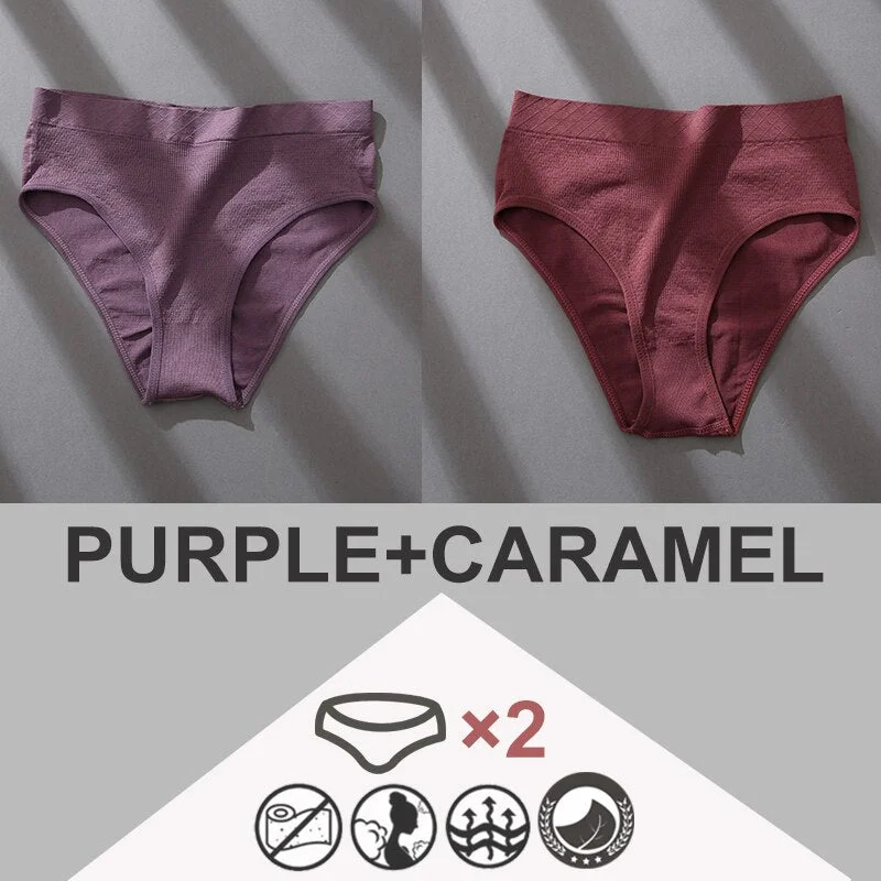 2PCS/Set High Waist Women Panties Underwear Bodyshaper Woman Lingerie Solid Colors Sexy Female Undepants Briefs Shape Wear M-2XL