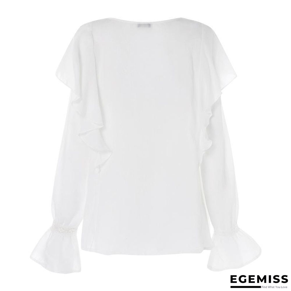 Plus Size White Cotton Tunic Beach Thin Bell Sleeve Casual Loose Oversized Blouse Tops | EGEMISS