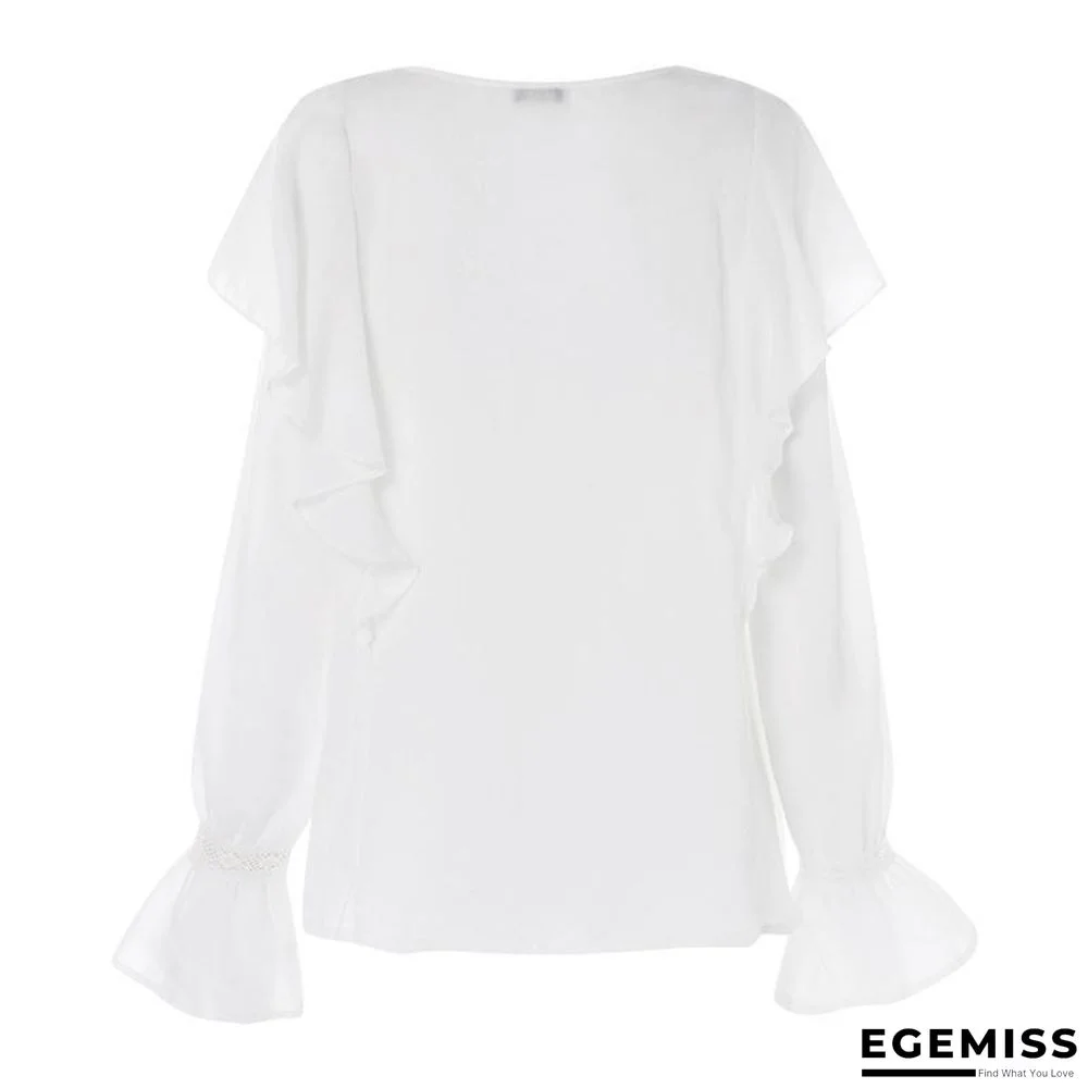 Plus Size White Cotton Tunic Beach Thin Bell Sleeve Casual Loose Oversized Blouse Tops | EGEMISS