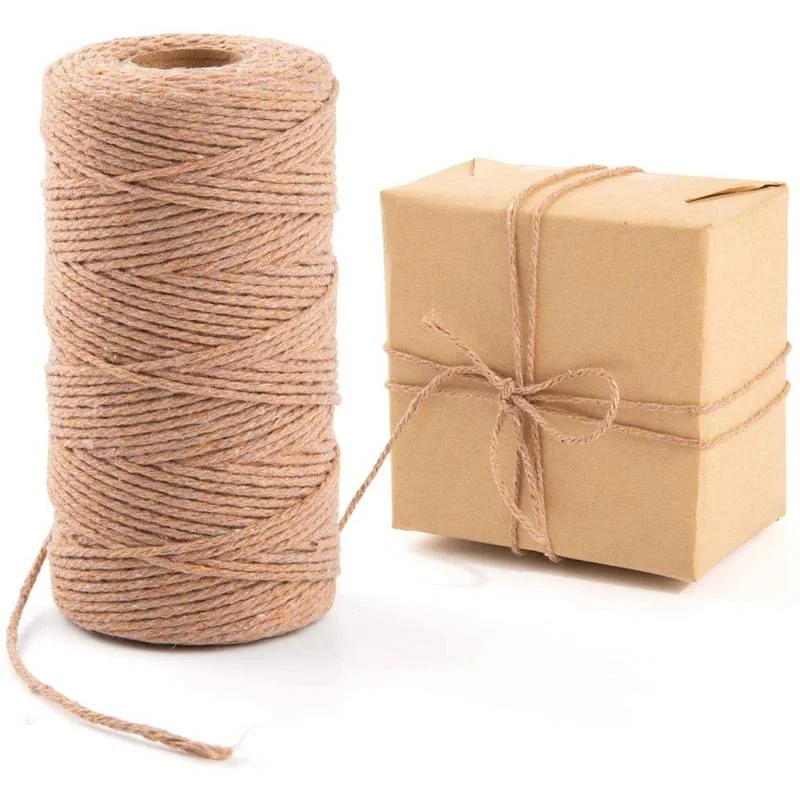 Natural Jute Twine Crafts Jute Rope DIY Crafts Needlework Packing Material String For Gifts Wrapping Christmas Home Decorations