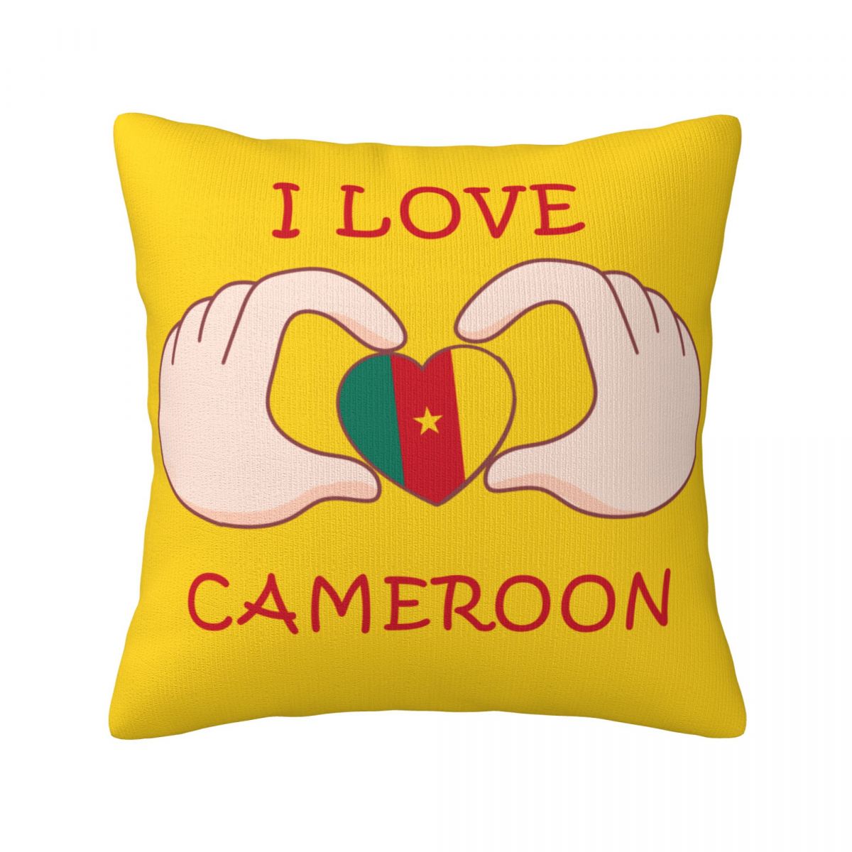 I Love Cameroon Decorative Square Throw Pillow Covers
