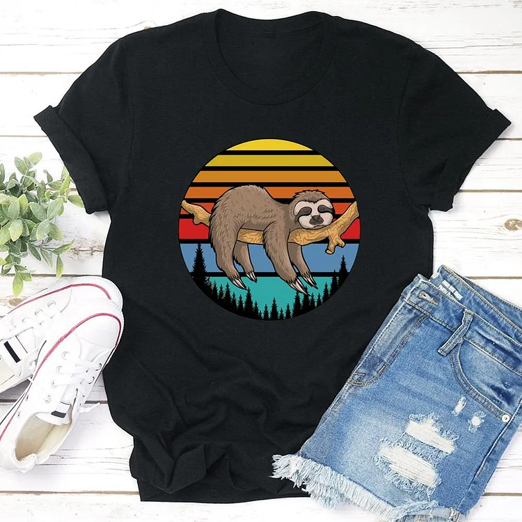 Lazy sloth T-shirt Tee -04382-Annaletters
