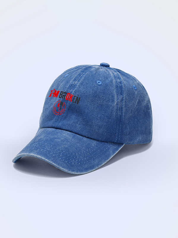 I’M BROKEN AND SMILING FACE SKULL Trucker Vintage Baseball Caps
