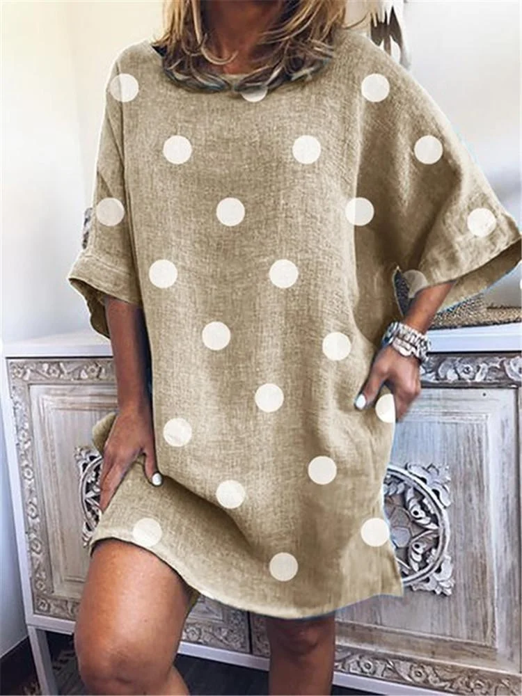 Spot Loose Shirt Dress