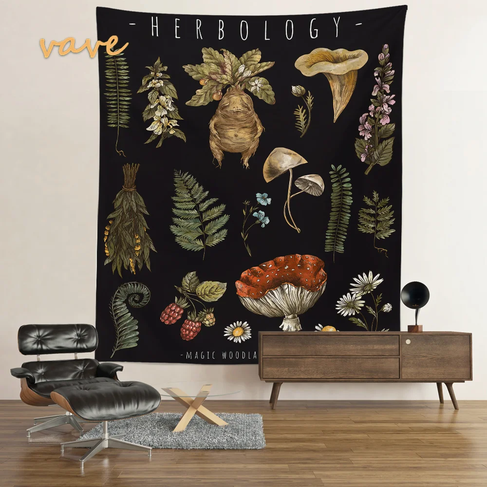 Nigikala Magic Vintage Tarot Mushroom Tapestry Wall Hanging Trippy Butterfly Mandala Hippie Aesthetic Tapestry Sun and Moon