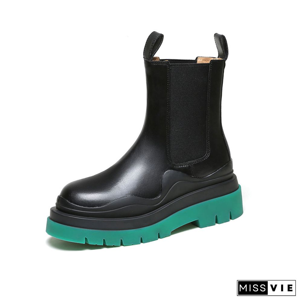 Slip-On Colorblock Platform Boots