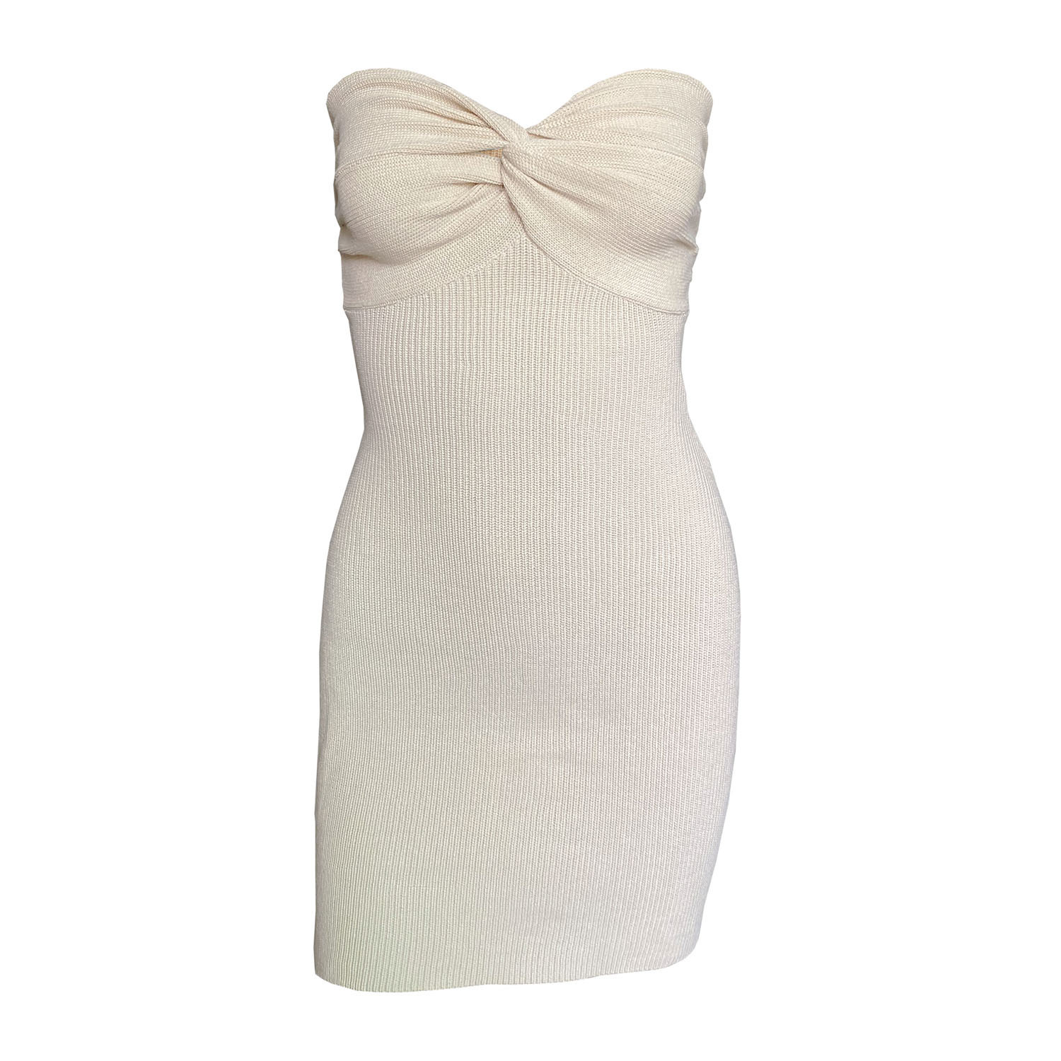 Ootddress Party Evening Club Mini Knit Dress Summer Off-Shoulder Knitwear Sexy Backless Female Bandage Twist Strapless Dress 2025