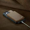 Double Magnetic Card holder For IPhone Case, Back Cover Anti-Fall Protective Case, Leather Card Holder