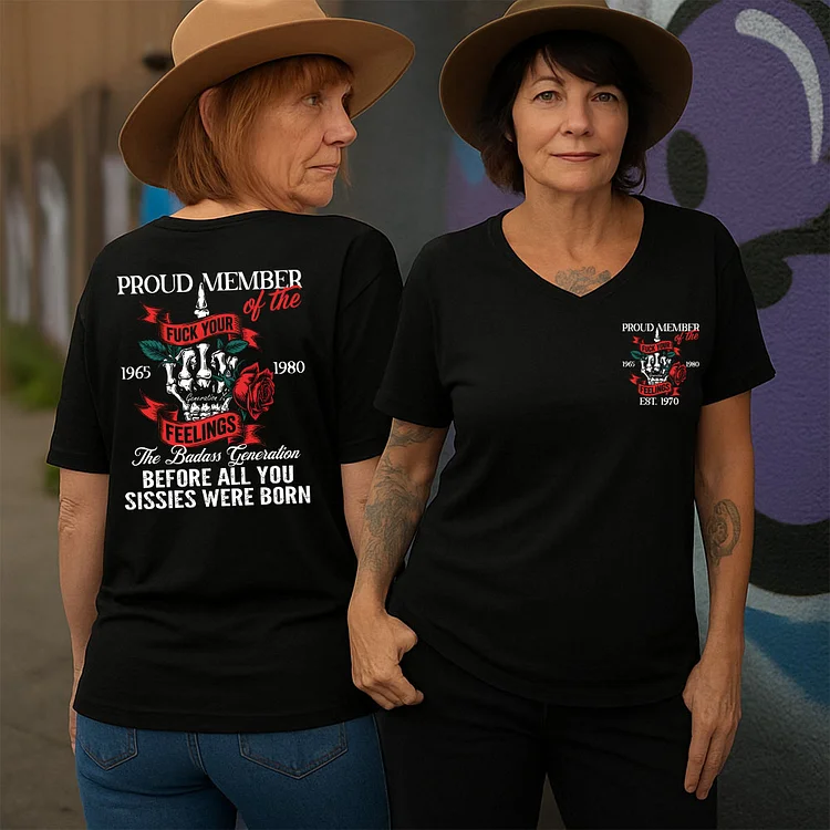 Gen X Women's 'Proud Member' T-shirt, Badass Generation Custom Year V-neck, Sweatshirt, Hoodie