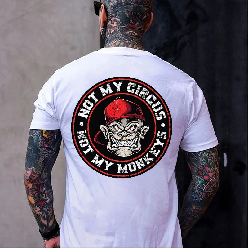 NOT MY CIRCUS Angry Monkey Black Print T-Shirt