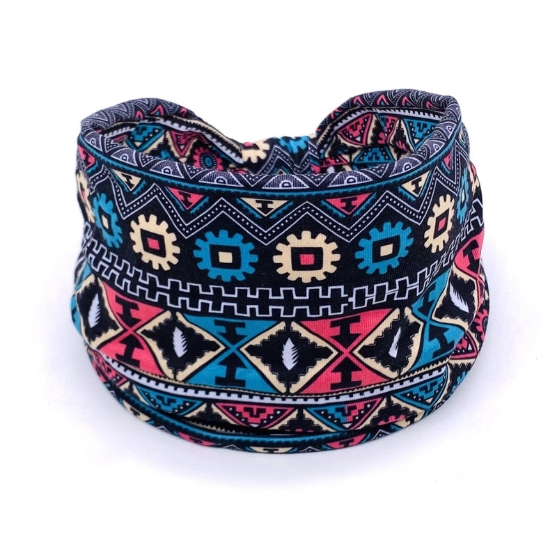 Women’s Hair Band African Print Pattern Wide Edge Elastic Knot Sports Yoga Headband Women’s Headwear Hair Accessories