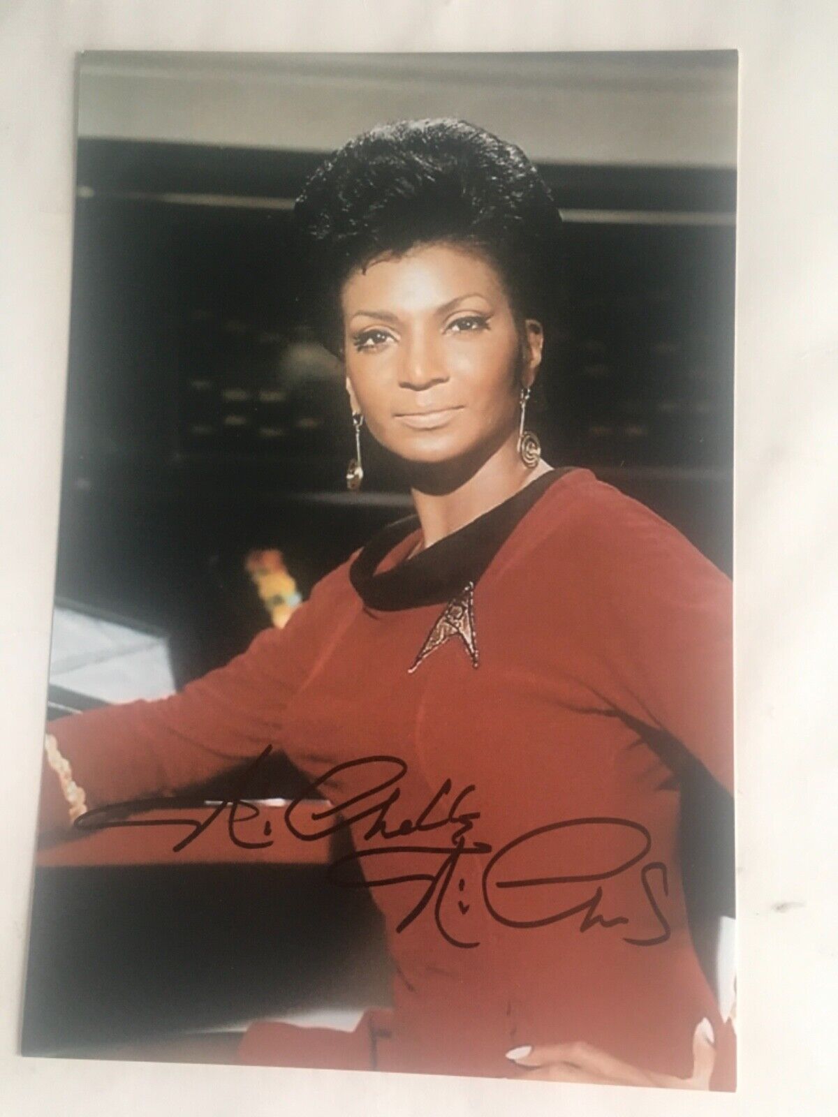 Nichelle Nichols sexy Uhura Star Trek Original Autographed 12x 8 Photo Poster painting