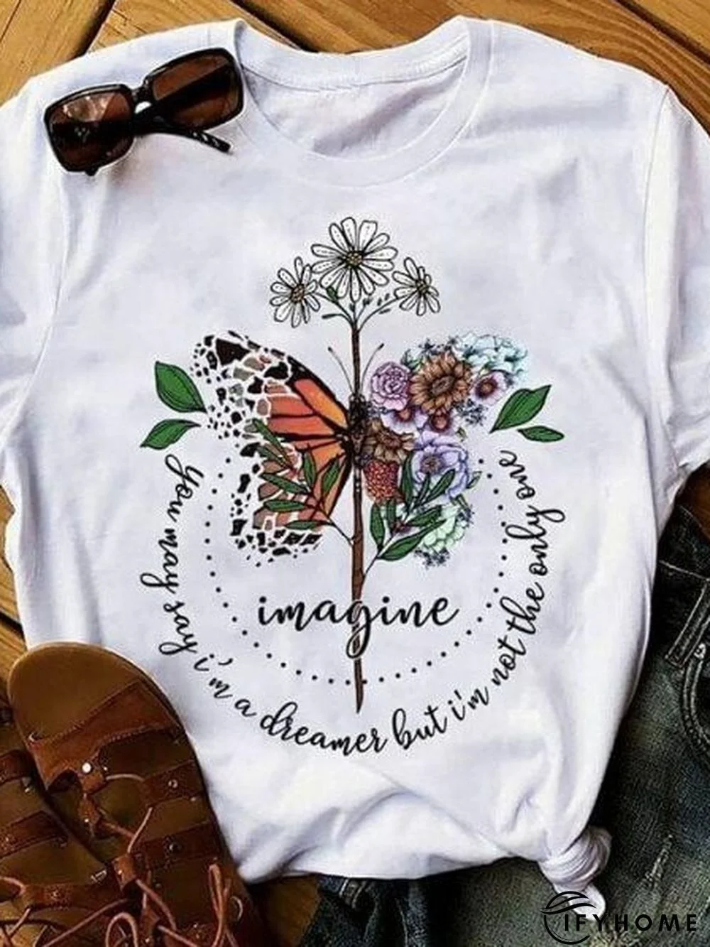 Print Casual Short Sleeve Modal T-shirt & Top | IFYHOME