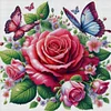 Rose Butterfly-11CT Stamped Cross Stitch 40*40cm/15.75*15.75in