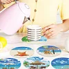 8Pcs/set Diamond Painting Beach Holiday Coaster Cup Cushion Home Decor