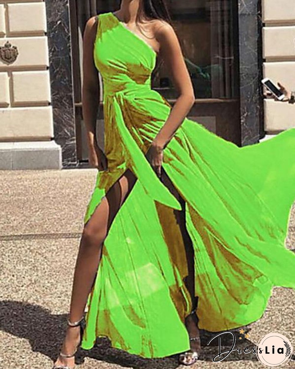 Sexy One Shoulder Sleeveless Maxi Dress