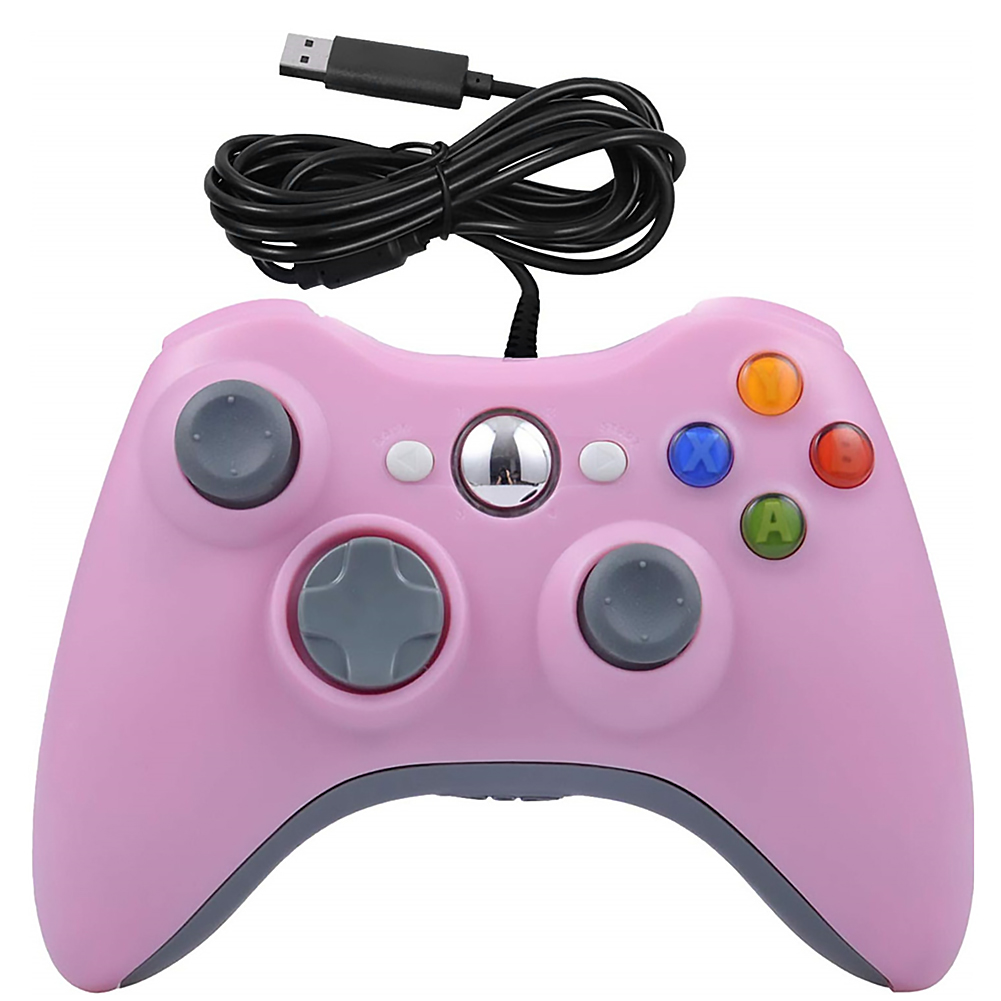 

USB Wired Gamepad Computer Vibration Joystick for Xbox 360 Connector Pink, 501 Original