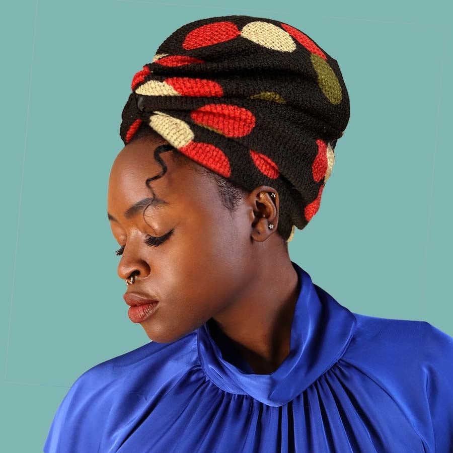 Satin-Lined Multicolour Turban-AW3142