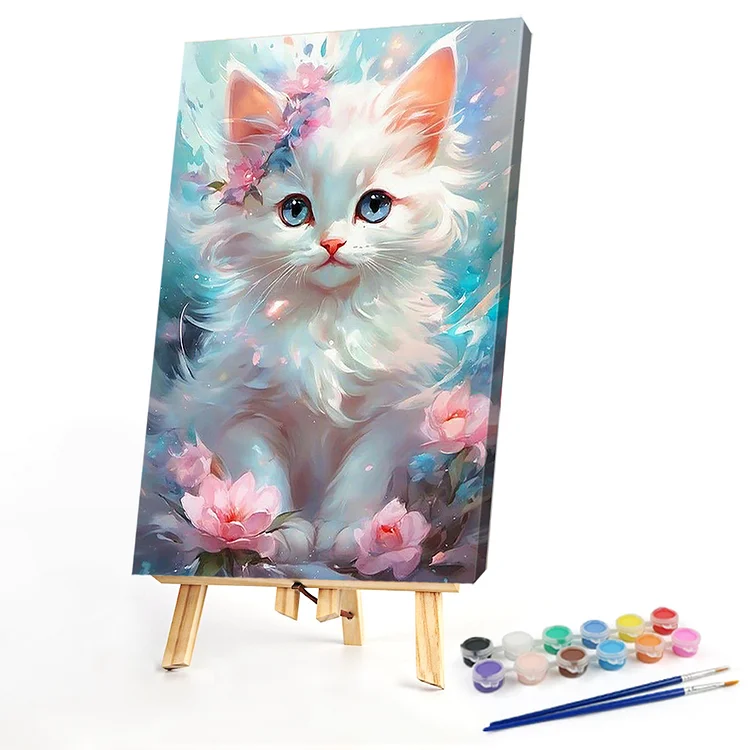 Oil Paint By Numbers - Cat Cat - 40*60CM