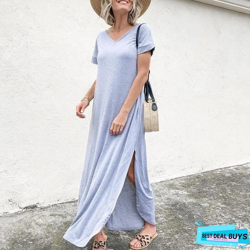 Summer Leisure Split Maxi Dress