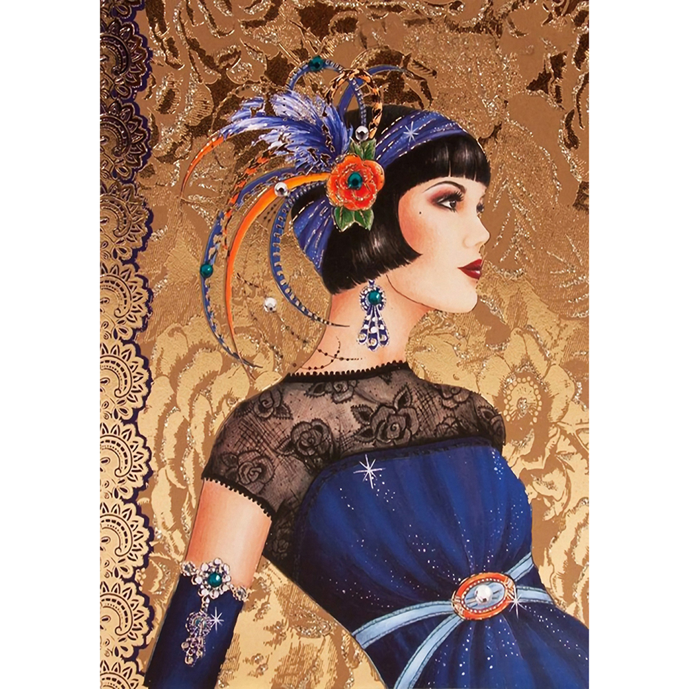 

30*40CM-Lady-Round Drill Diamond Painting, 501 Original