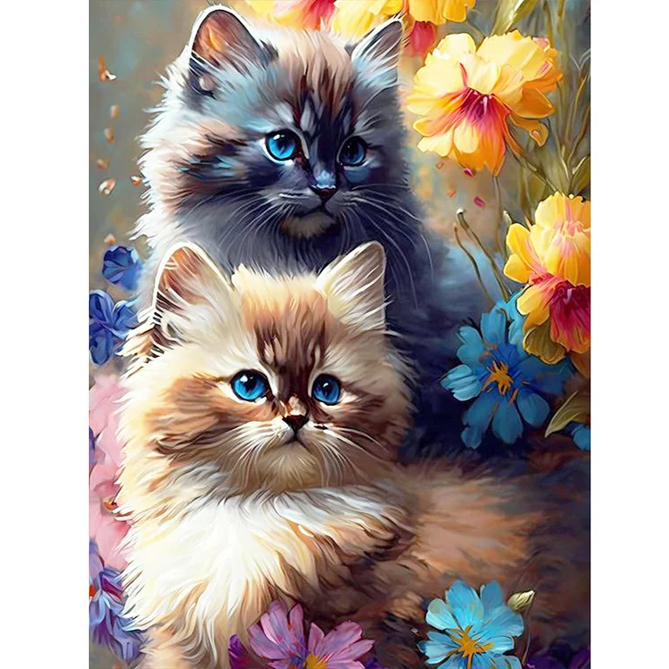 Cats And Nature 30*40CM (Canvas) Full Round Drill Diamond Painting gbfke