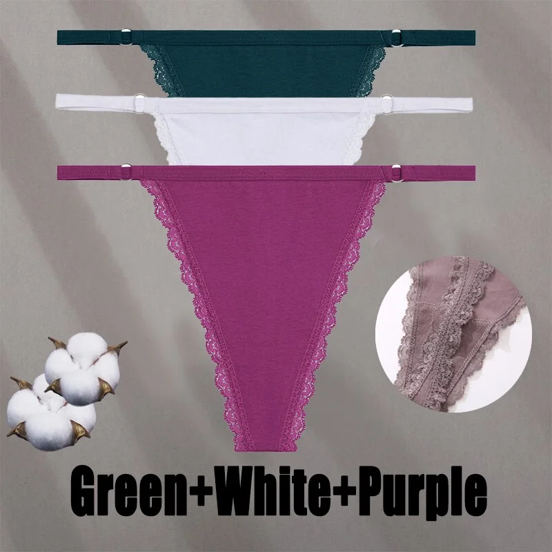 Billionm Sexy Lace Panties for Women Cotton Underwear Thong With Hollow Out Hook G-String Female Breathable Intimates Lingerie