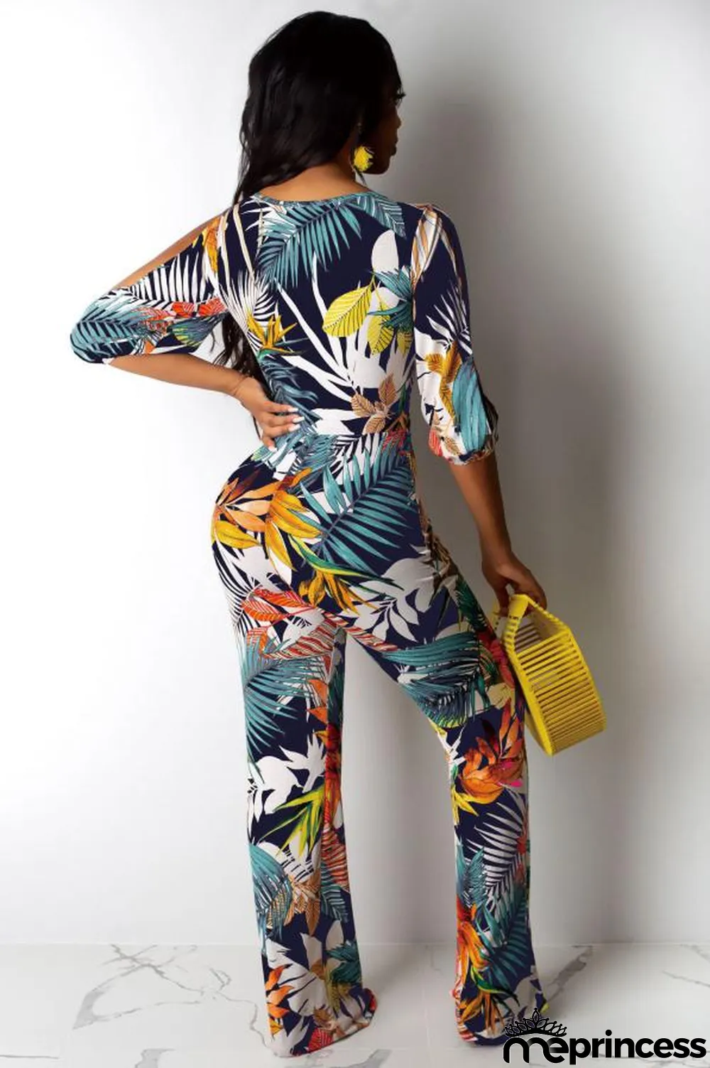 Coffee Sexy Fashion Asymmetrical Hollow bandage Polyester Sleeveless Slip Jumpsuits